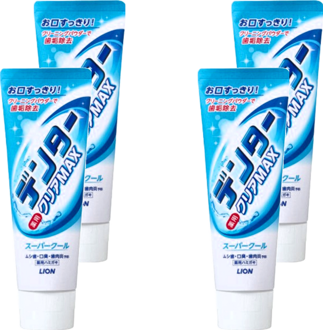 Dental Clear MAX 極淨白牙膏 超涼, 4條, 140g