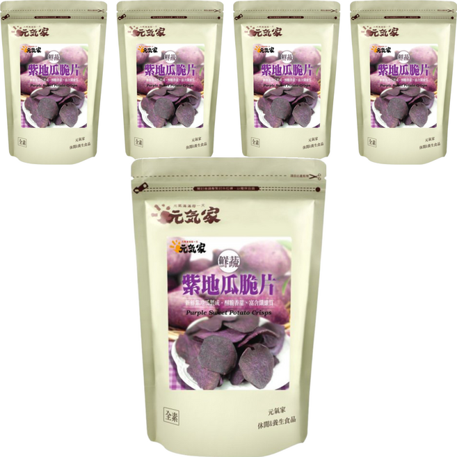 元氣家 紫地瓜脆片, 100g, 5包