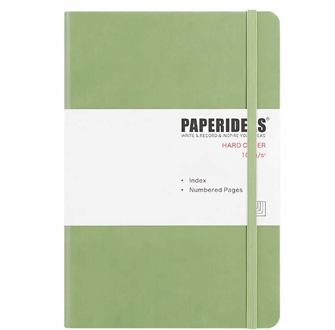 PAPERIDEAS A5 硬皮 188頁 橫線筆記本, 牛油果綠, 1本