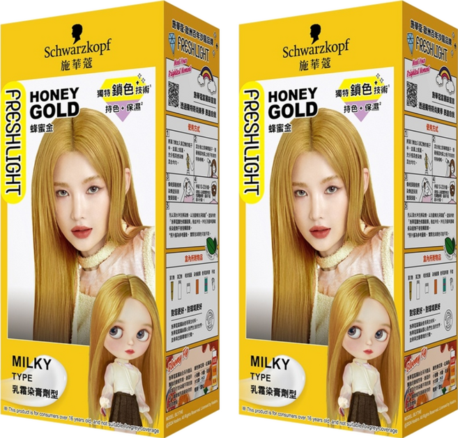 Schwarzkopf 施華蔻 FRESHLIGHT 染髮霜, 蜂蜜金, 2盒