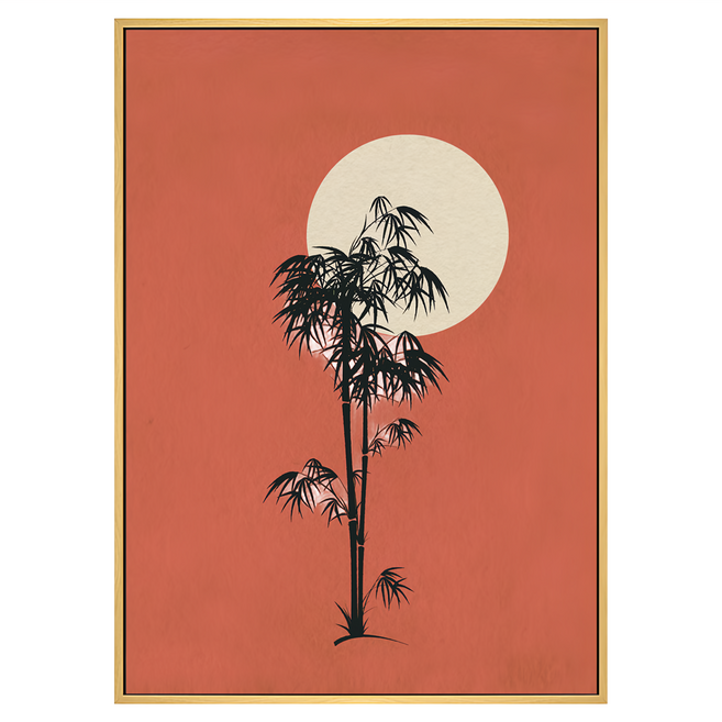 BOLUO GALLERY 菠蘿選畫所 屏風 滿月朱紅 APAP3462D 掛畫, 木色
