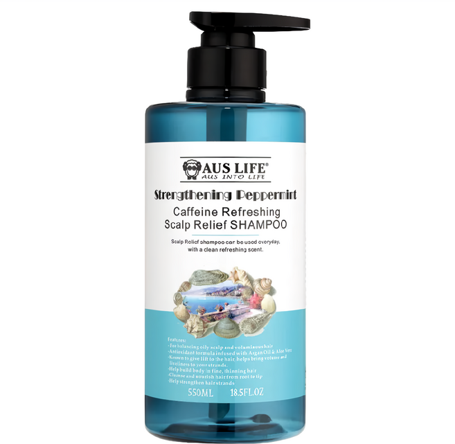 AUS LIFE 澳思萊 台灣公司貨 咖啡因薄荷舒涼洗髮精, 550ml, 1件