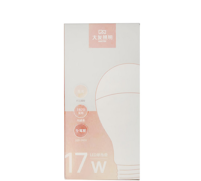 INNOTEK 大友照明 LED球泡燈 17W BL-B68-30-17D, 黃光, 1個