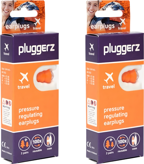 pluggerz 荷蘭進口 飛行耳塞 聲音濾波器 大 + 小, 2組, 2副