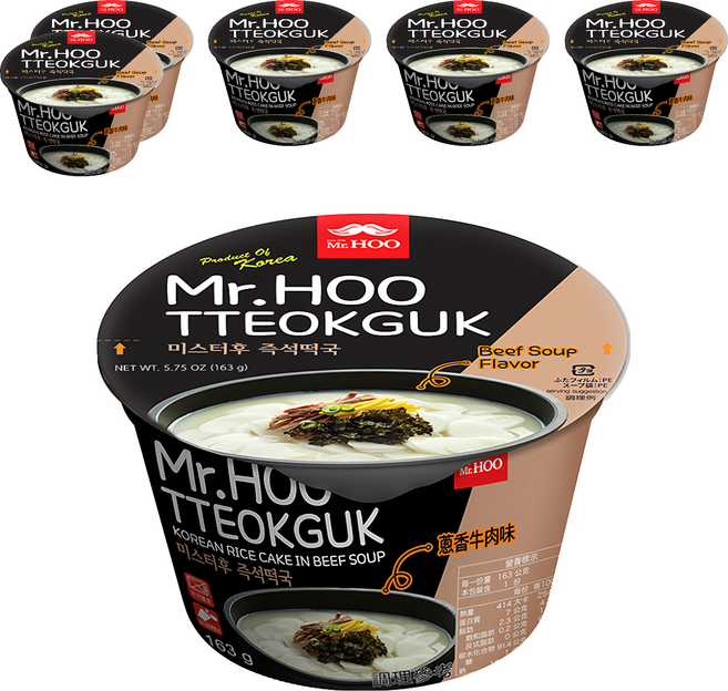 Mr.HOO 韓式年糕湯 蔥香牛肉味, 163g, 6入