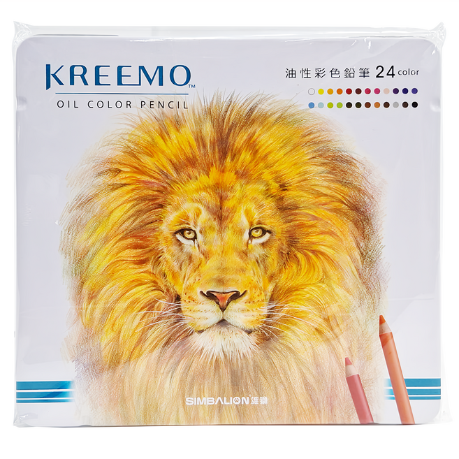 SIMBALION 雄獅 KREEMO 可瑞莫 油性彩色鉛筆, 24色, 1盒
