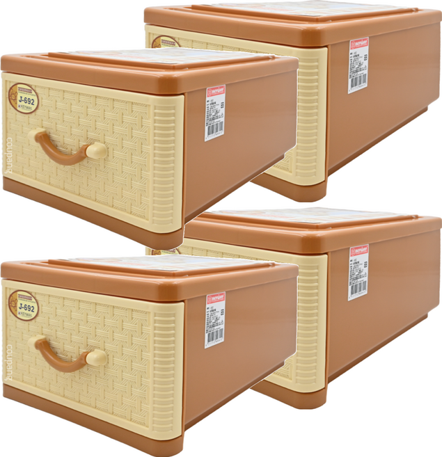 KEYWAY 聯府 抽屜整理箱 J-692 10L, 黃色, 4個