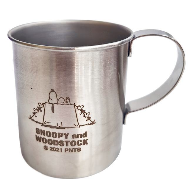 marimo craft SNOOPY 史努比 不鏽鋼杯 7.6 x 8.9cm, SNOOPY 銀色, 1個