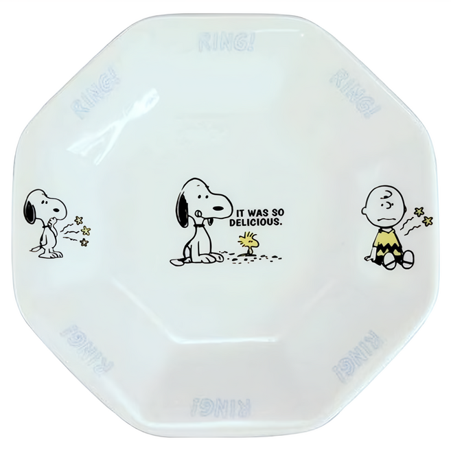 PEANUTS 史努比 八角盤, 美味的聲音 白色, 1個