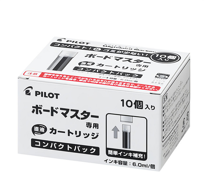 PILOT 百樂 白板可換卡式墨水 WMRF-80-10-B 10個 TPF系統 墨水補充簡單容易, 黑色, 1盒