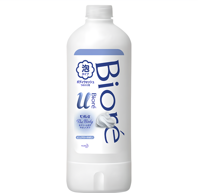 Biore 蜜妮 台灣公司貨 高彈潤沐浴慕絲 清新皂香 補充瓶, 450ml, 1瓶