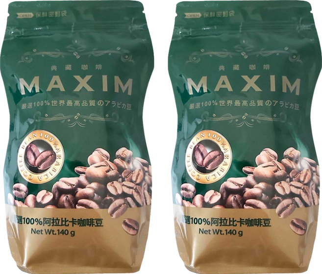 Maxwell House 麥斯威爾 典藏咖啡環保包, 咖啡豆(無研磨), 140g, 2包