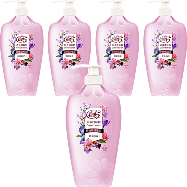 花香5 原效潤絲精 馥郁花香 任何髮質適用, 1.1kg, 5瓶