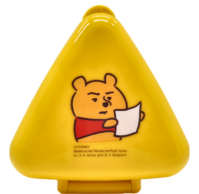 Skater 三角折疊飯糰盒, POOH 黃色, 1個