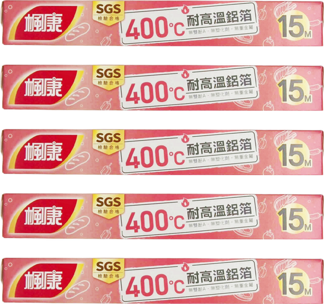 楓康 耐高溫鋁箔紙, 15m, 5個