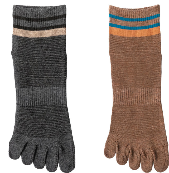 NICOFUN 愛定做 英倫風中筒五趾襪 男襪 FYK245TOE05 54g 2雙組