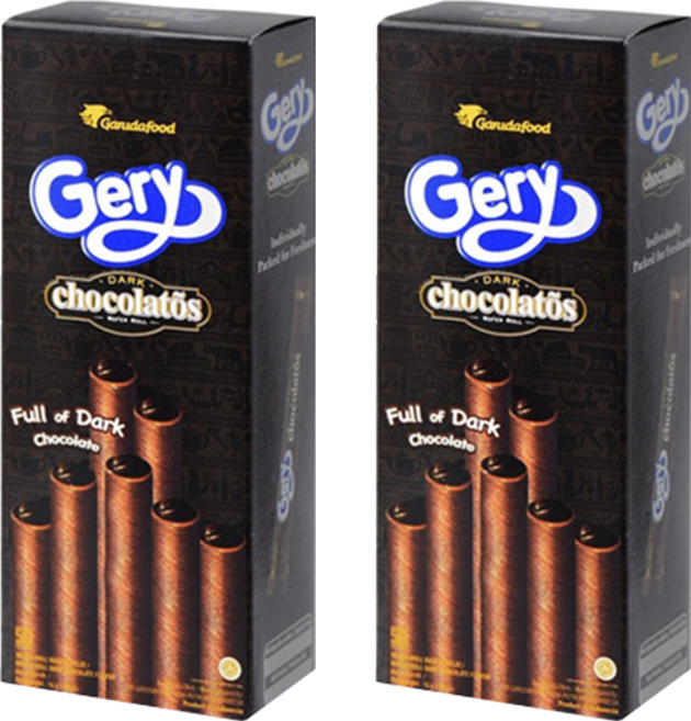 Gery 芝莉 捲心酥 黑巧克力口味, 140g, 2盒