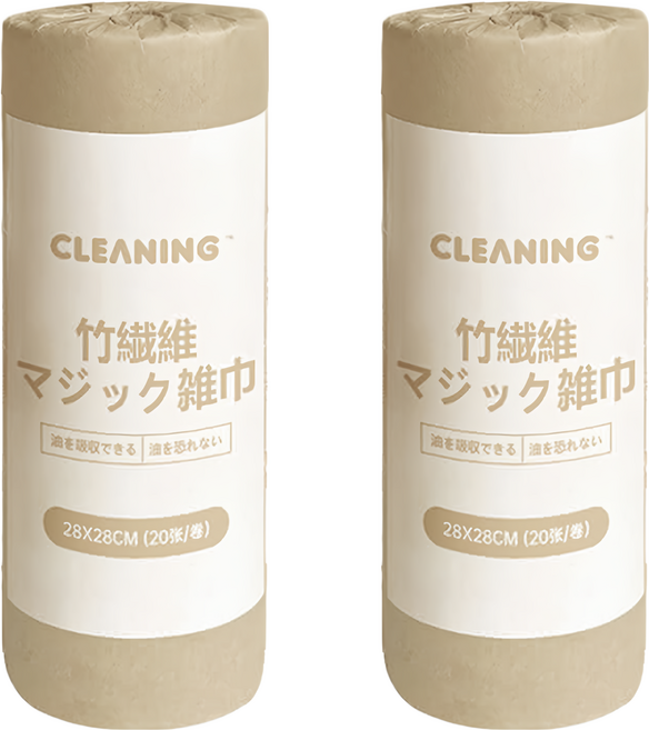 CLEANING 可靈 竹纖維魔術抹布 20張, 2捲