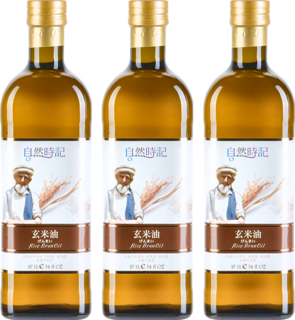 Nature Time 自然時記 玄米油, 3瓶, 1L
