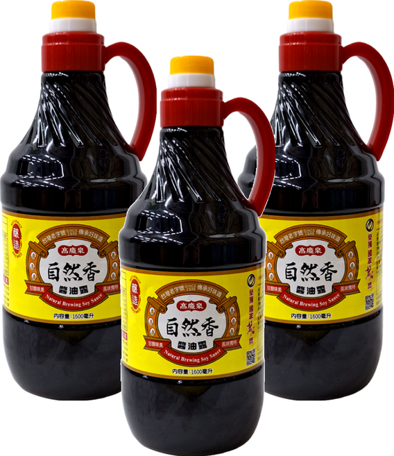 高慶泉 自然香醬油露 釀造醬油, 1.6L, 3瓶