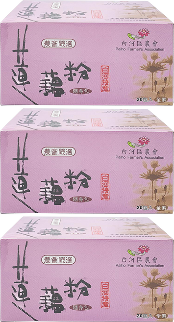 白河區農會 蓮藕粉隨身包 20包, 6g, 3盒