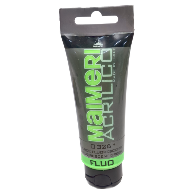 MaIMeRI 美利 壓克力顏料 螢光綠, 75ml, 1色