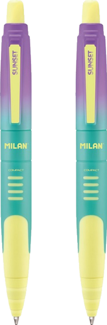 MILAN COMPACT雲彩朵朵原子筆 1.0mm 4色隨機出貨, 藍, 2支