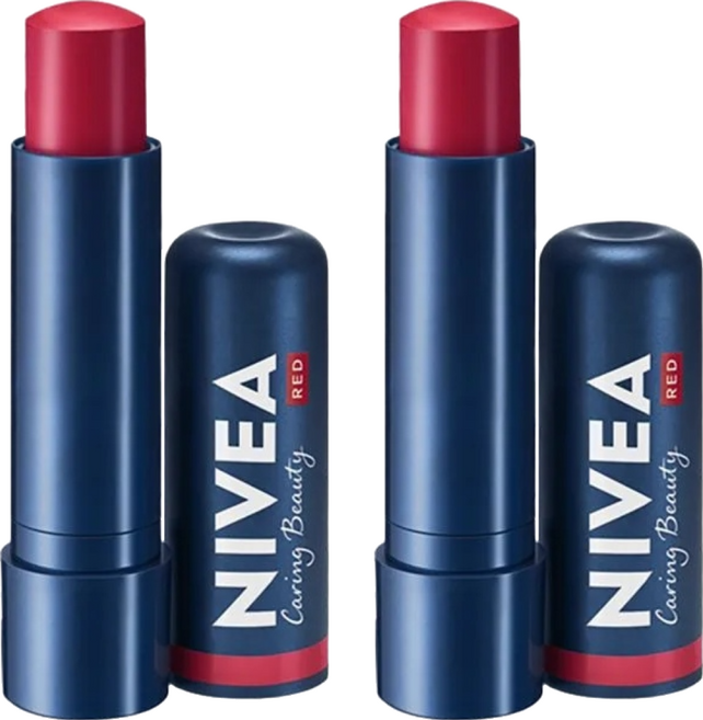 NIVEA 妮維雅 香榭紅唇輕吻護唇膏, 4.8g, 2件, 熔岩玫瑰紅