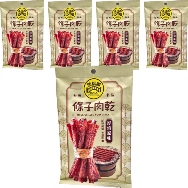 BLACK BRIDGE 黑橋牌 厚燒原味條子肉乾, 65g, 5包