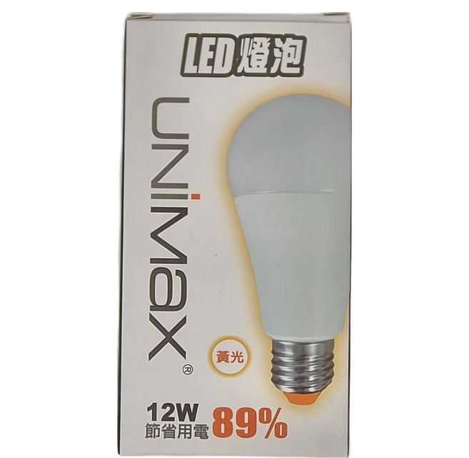 UNiMaX 美克斯 LED燈泡 12W, 黃光, 1盒
