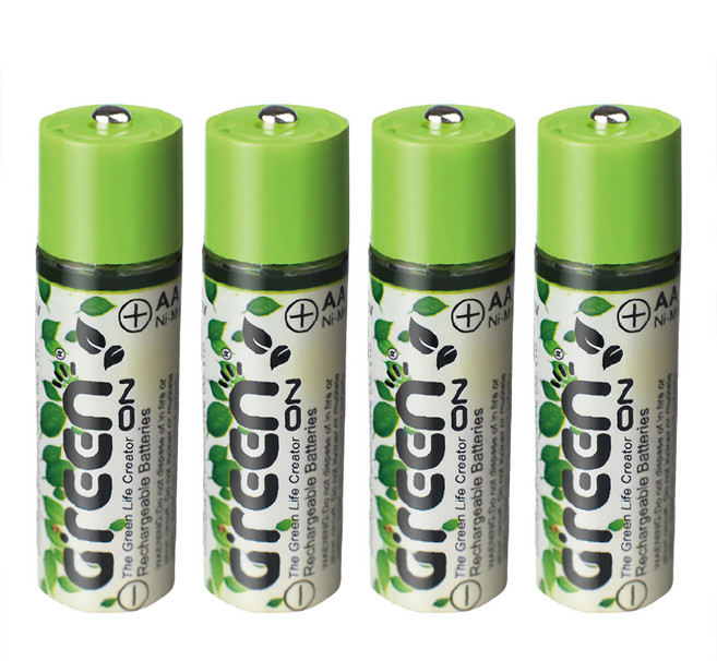 GREENON USB環保充電AA電池 3號, 4個, 1入