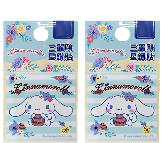 正台 Sanrio 三麗鷗 星鑽貼 2入, 條紋, 1組