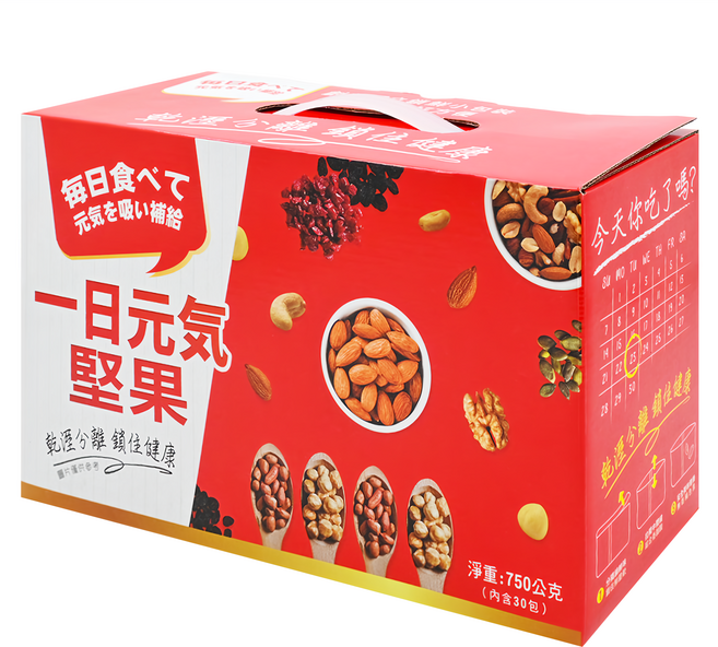 弘益 一日元氣綜合堅果果乾禮盒 30包, 1盒