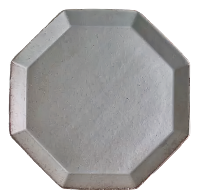 日本 美濃燒 壽山窯 angel八角皿 S, 灰綠, 1個