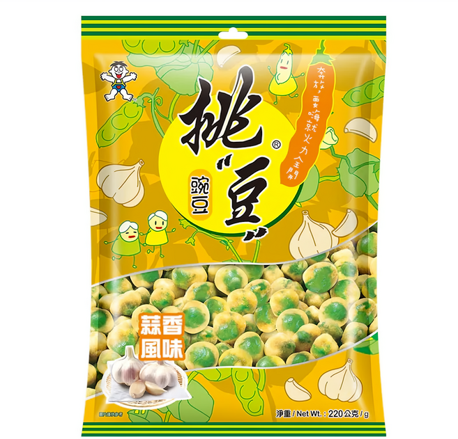 旺旺 挑豆 豌豆蒜香風味, 220g, 1包