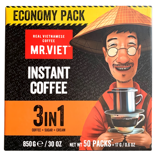 MR.VIET 三合一即溶咖啡粉 經濟包, 17g, 50條, 1盒
