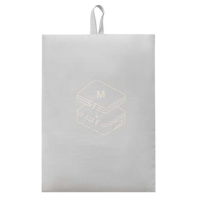 MUJI 無印良品 再生尼龍可壓縮收納袋 M, 淺灰色, 1個