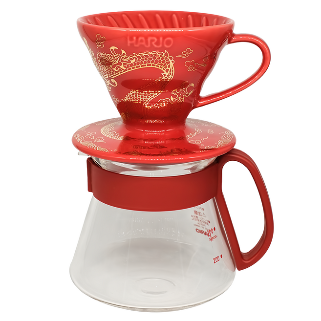 HARIO 好璃奧 V60 01 磁石濾杯咖啡壺組 甲辰龍年款 龍啡凌霄, 磁石濾杯 + 咖啡壺, 360ml, 1組