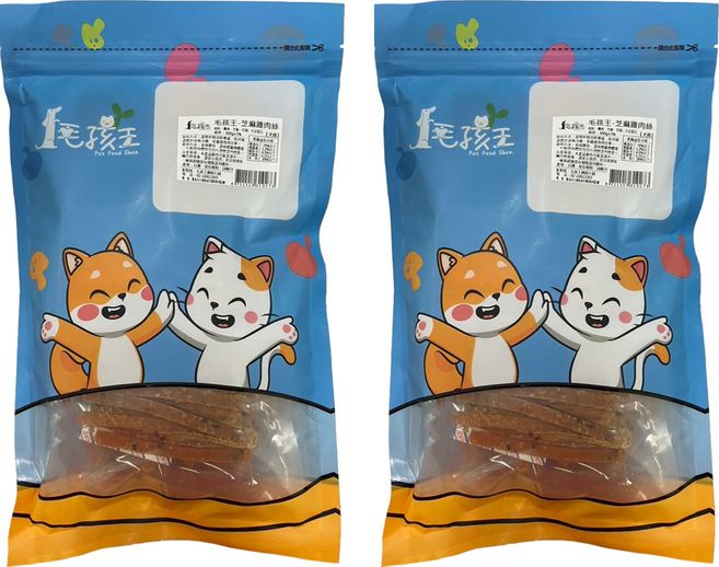 Pet Feed Shop 毛孩王 狗零食, 芝麻雞肉絲, 300g, 2包