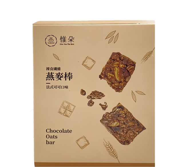 VERDO 惟朵 裸食纖維燕麥棒 法式可可 獨立包, 180g, 1盒