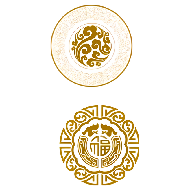WE CHAMP 金碧輝煌春節燙金無痕壁貼 2張, 燙金剪影