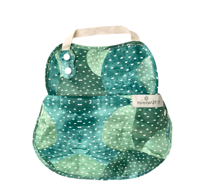miniware 陪你長大防水布圍兜, 森林綠, 1入, 1件