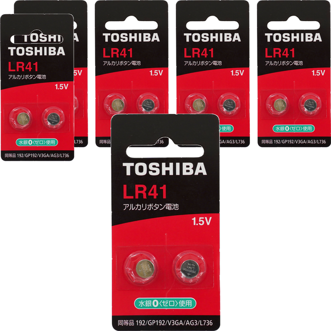 TOSHIBA 東芝 鈕扣電池 LR41, 2顆, 6組