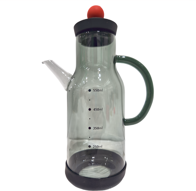SHIMOYAMA 新版黑灰色大官人高硼矽玻璃油壺 易碎品 KM 專利 小貨, 550ml, 1個