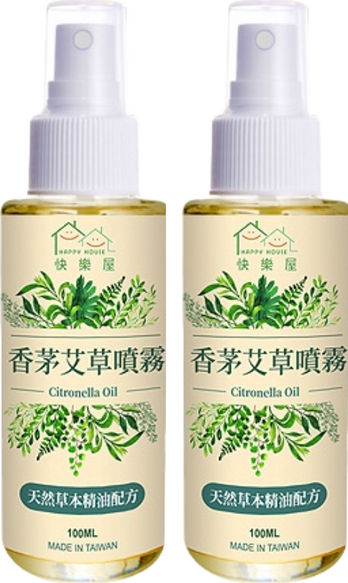 HAPPY HOUSE 快樂屋 香茅艾草噴霧, 100ml, 2瓶