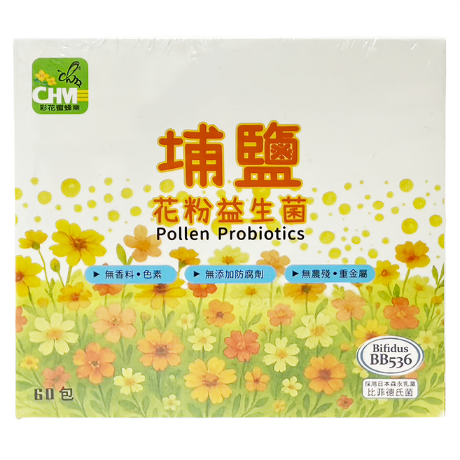 彩花蜜 埔鹽花粉益生菌 60包, 1個, 150g