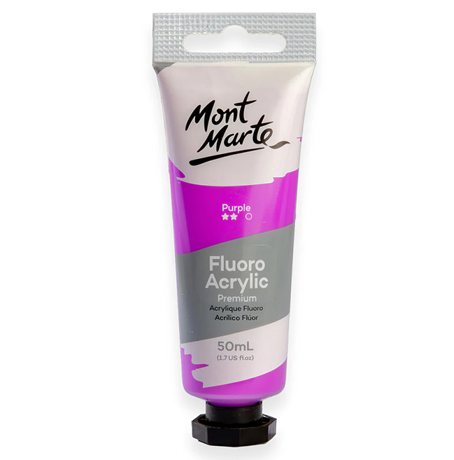 Mont Marte 蒙瑪特 螢光色壓克力 50ml 紫色 快乾, 1色