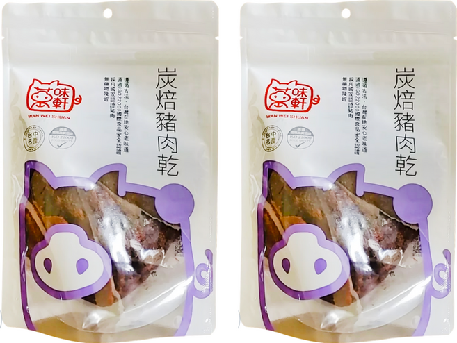 萬味軒 炭培豬肉乾, 150g, 2包