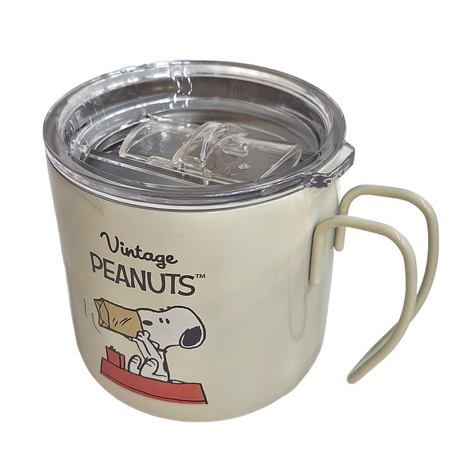 PEANUTS 史努比 不鏽鋼杯附蓋, 1個