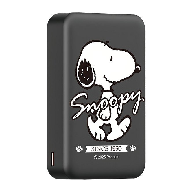 MING JENN 明震 SNOOPY 史努比 魔方三合一磁吸無線充 PD快充行動電源 10000mAh 手錶充電 原廠保固 PSN-156 向前走黑色